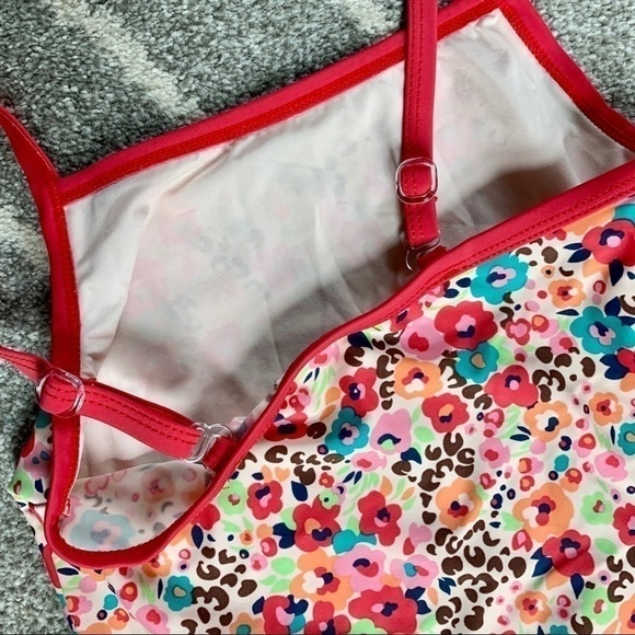 FloatiMini Coral Floral One Piece Bathing Swimsuit - Picture 3 of 5